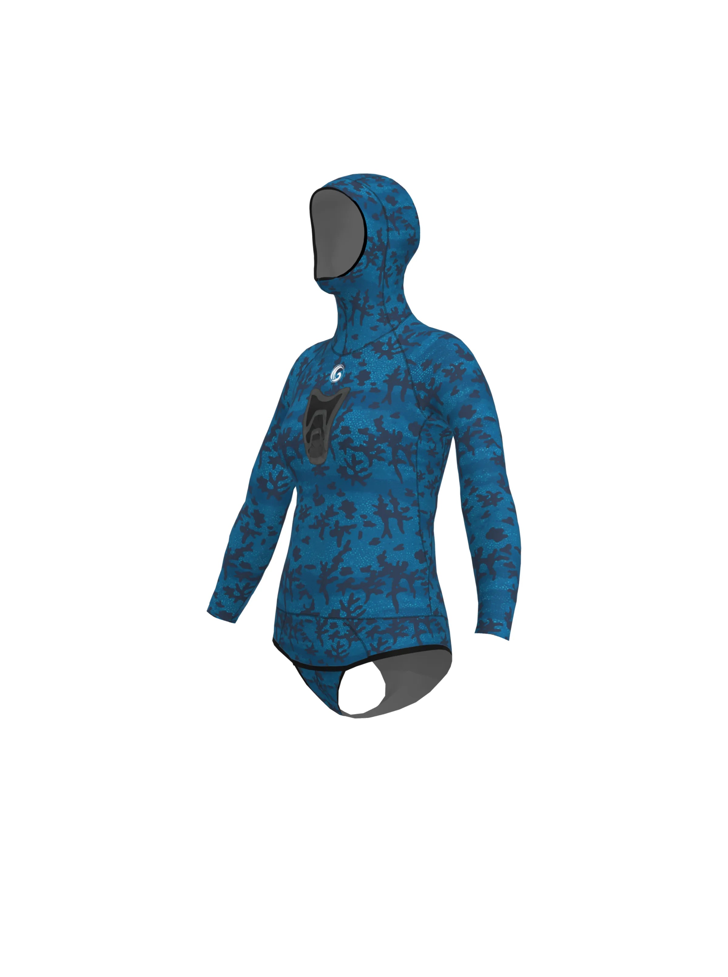 Women's Spearfishing Wetsuit Top- Rock Moss