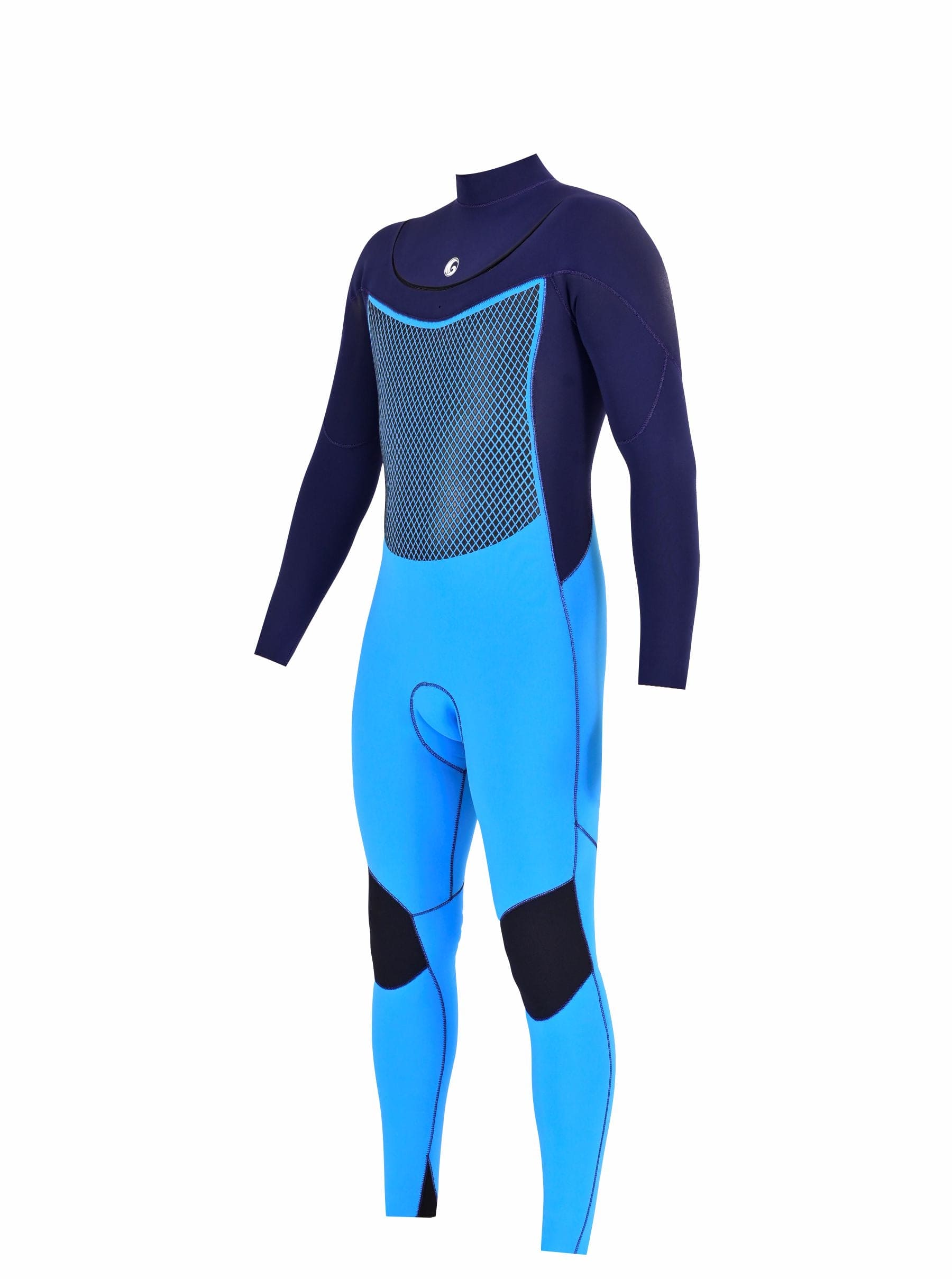 Full Custom Wetsuits For Men Black Blue Side View Left