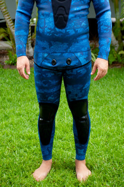 Men's Freediving High-Waisted Wetsuit Bottom - Blue Reef