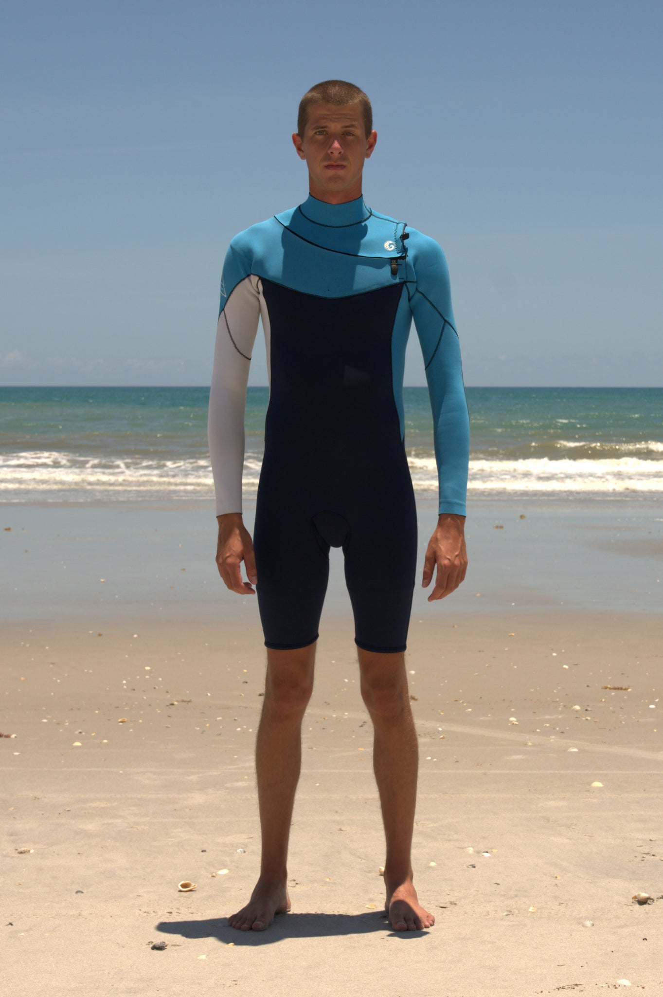 Men’s Long Arm Spring Wetsuit Black and Blue