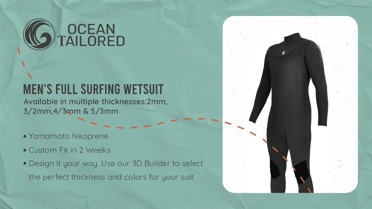 Men's Full Surfing Wetsuit – Ocean Tailored Wetsuits