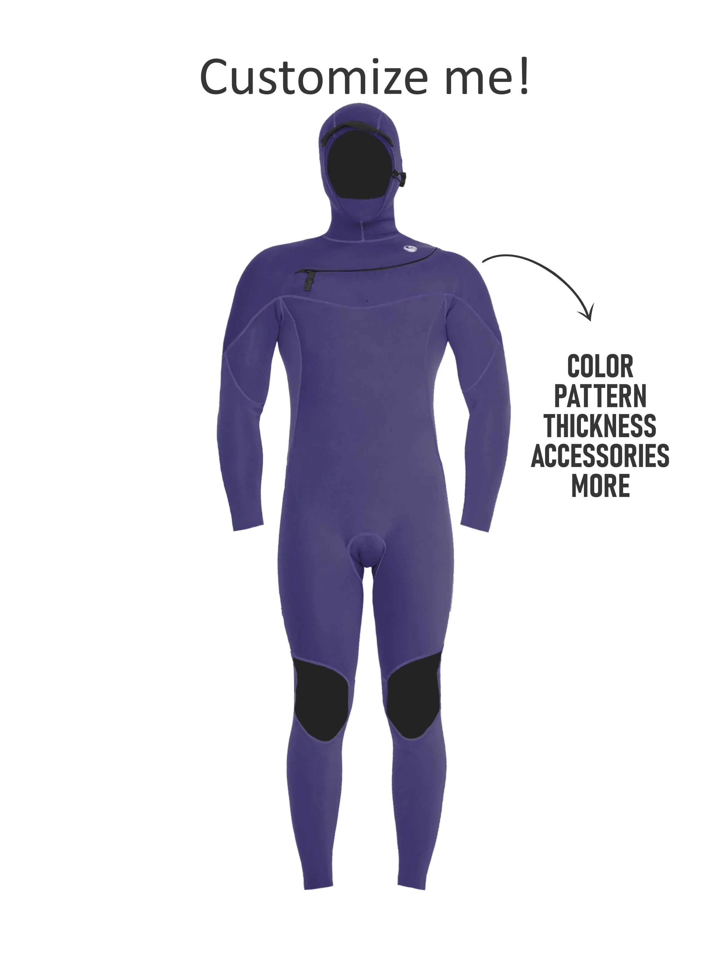 Men's Hooded Surfing Wetsuit Blue