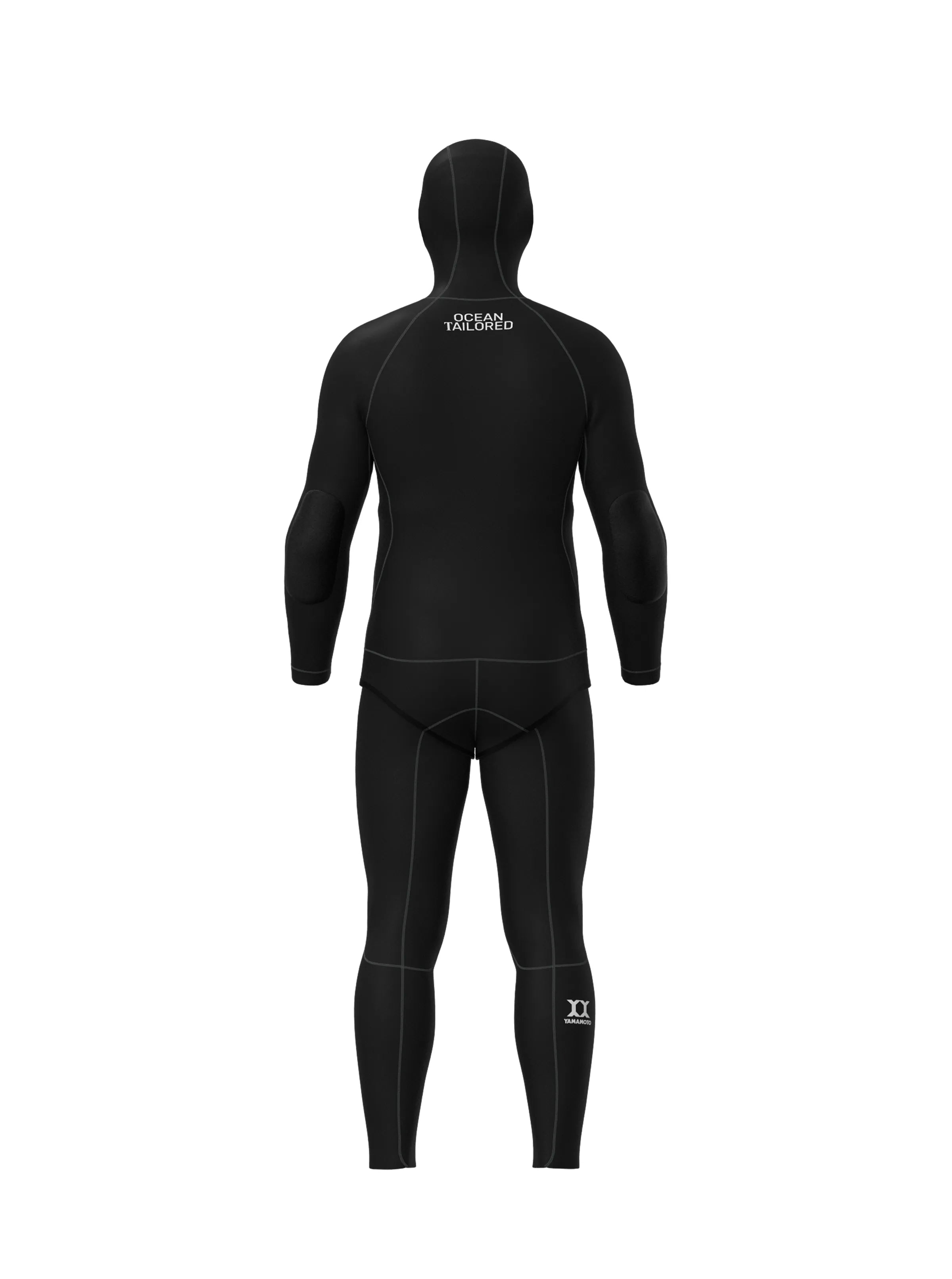 Mens Spearfishing Wetsuit Black Backside