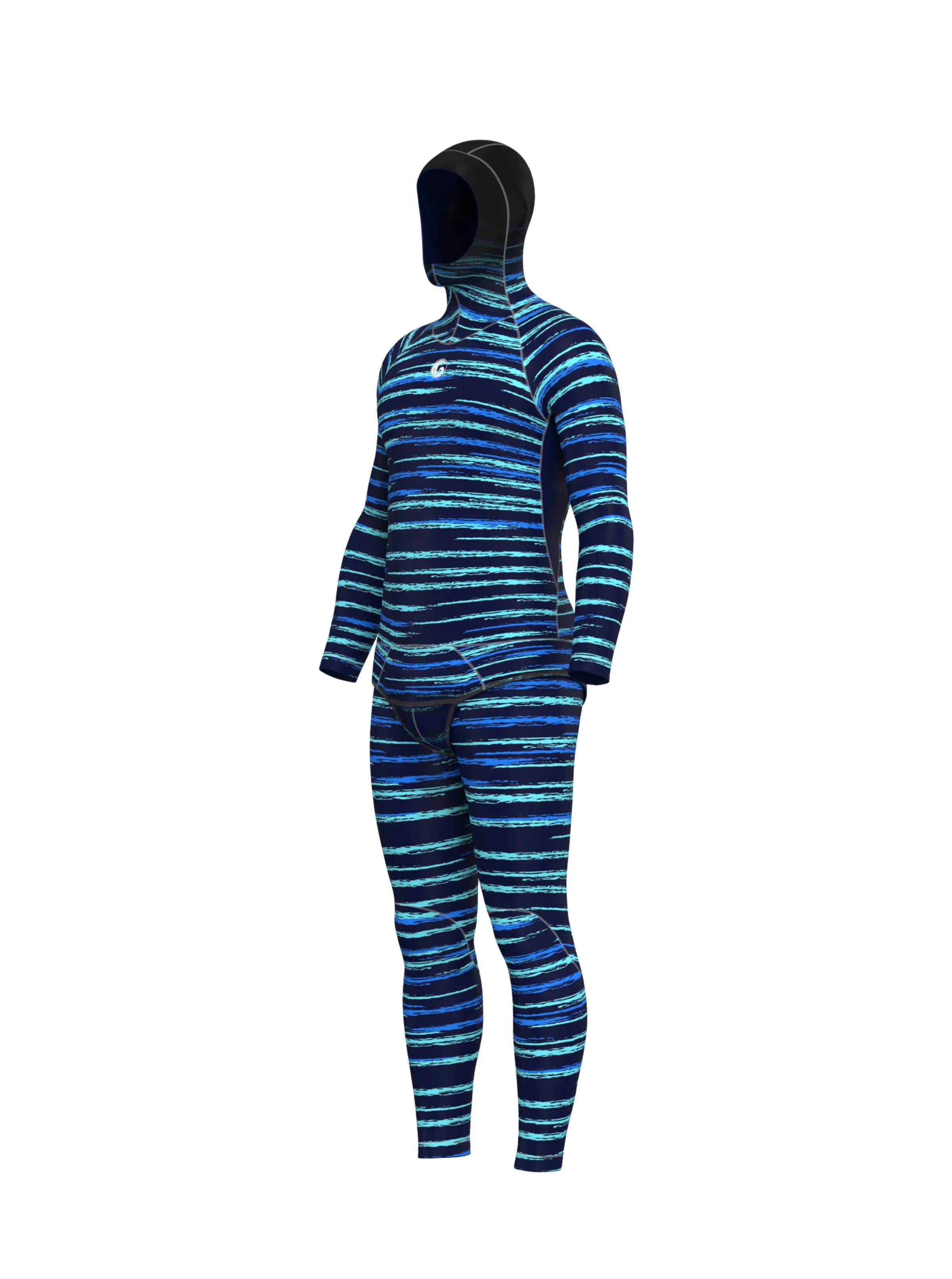 Men’s Two Piece Freediving Wetsuit  - Wahoo Print