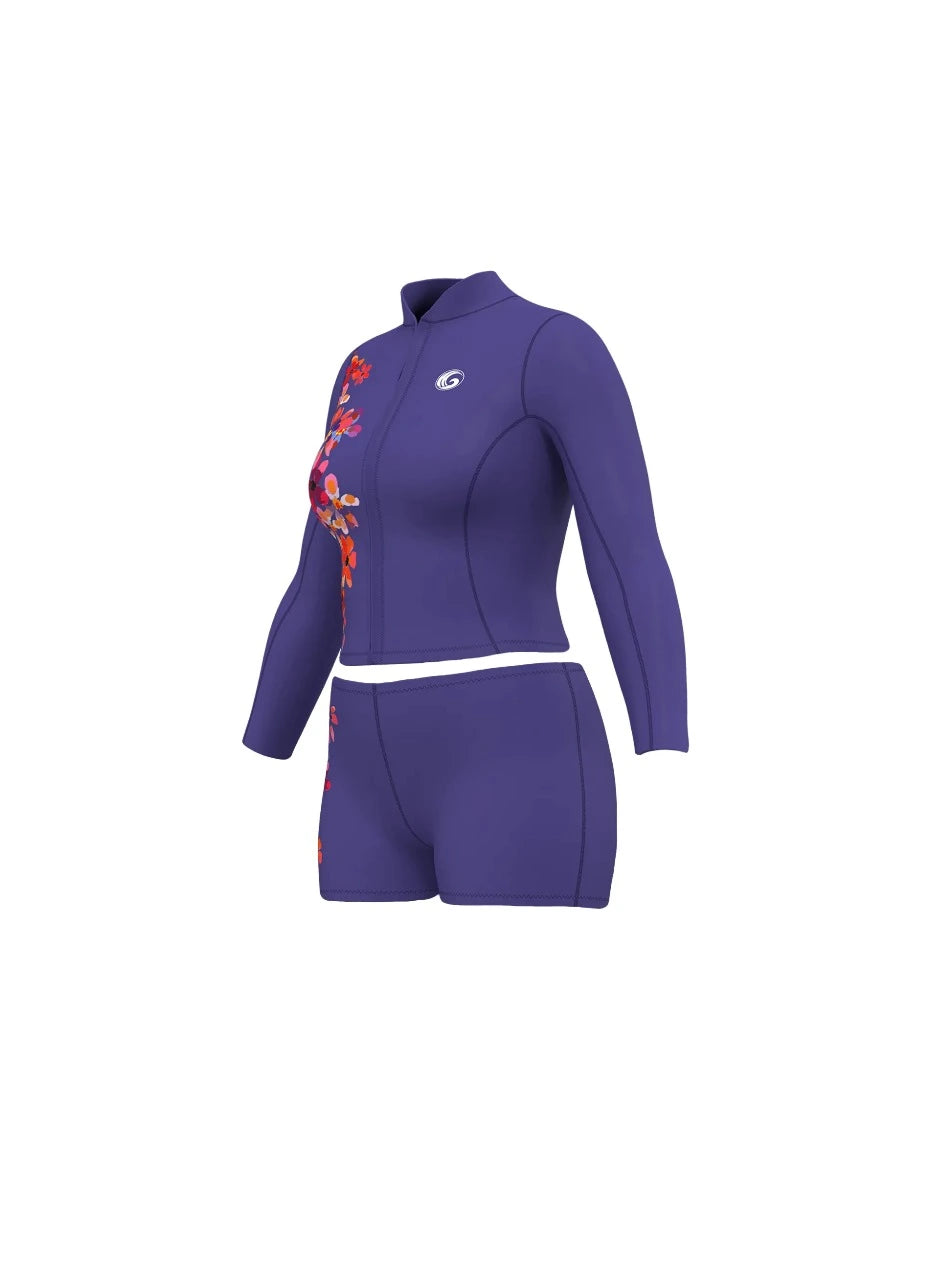 Women’s Neoprene Jacket & Shorts Surfing Wetsuit Set x Flowers from my Garden