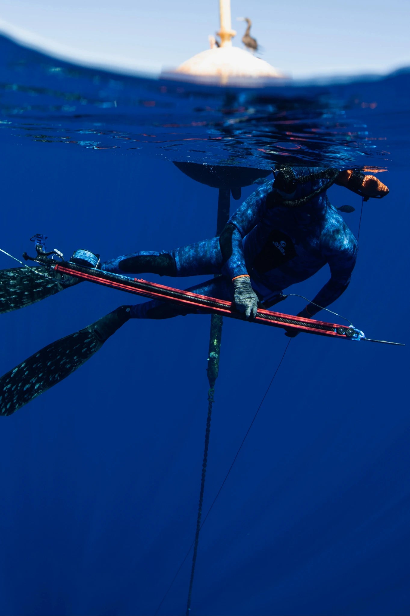 Men’s Freediving Wetsuit Top - Blue Reef