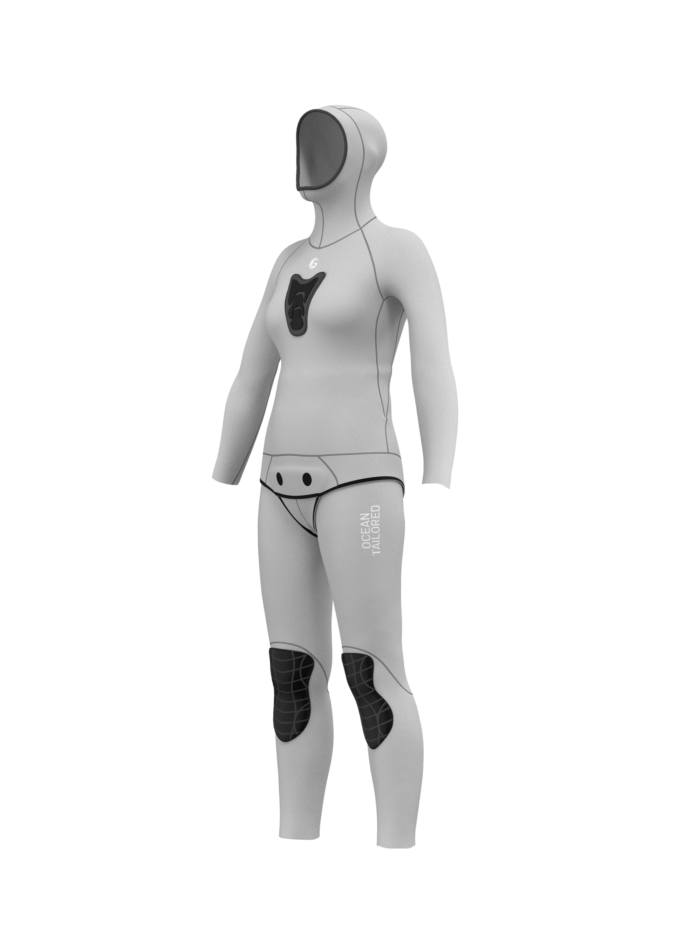Women's Two Piece Spearfishing Wetsuit  Two-Piece with Chest Loading Pad - Solid Colors