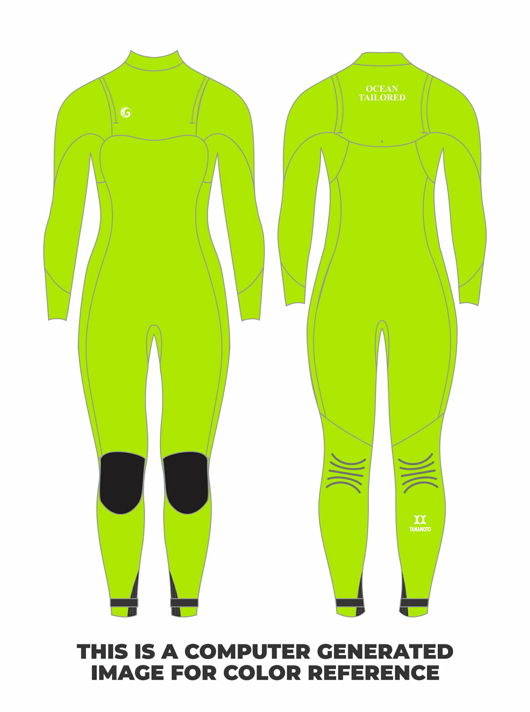 Women's ZIP Free Velcro Full Wetsuit FluroGreen