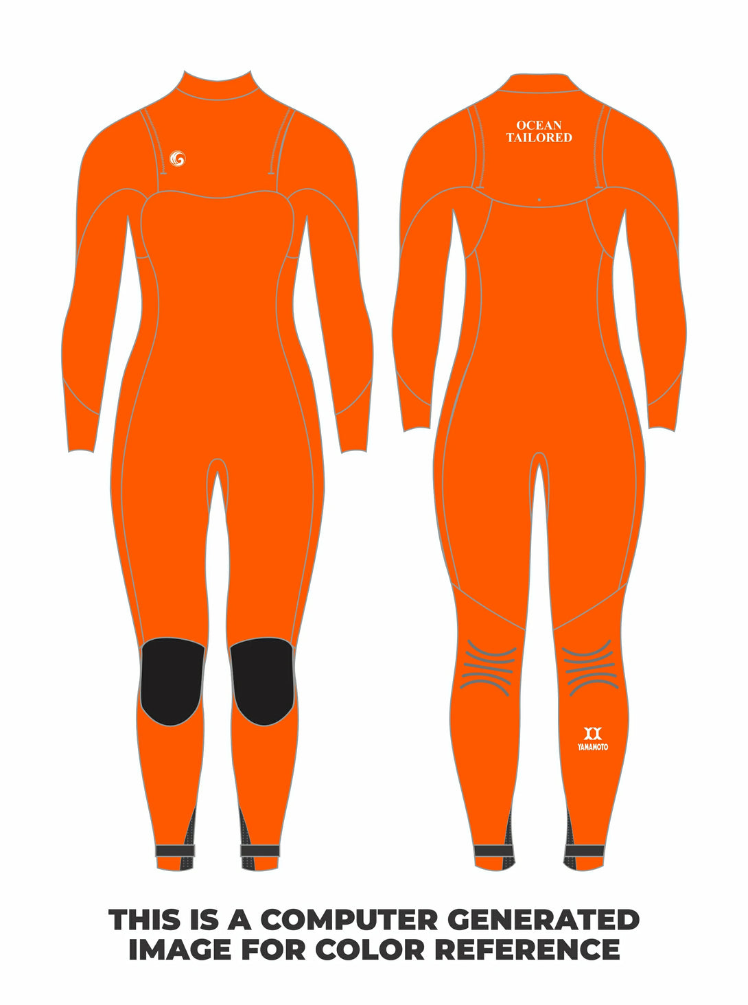Women's ZIP Free Velcro Full Wetsuit Fluro Orange
