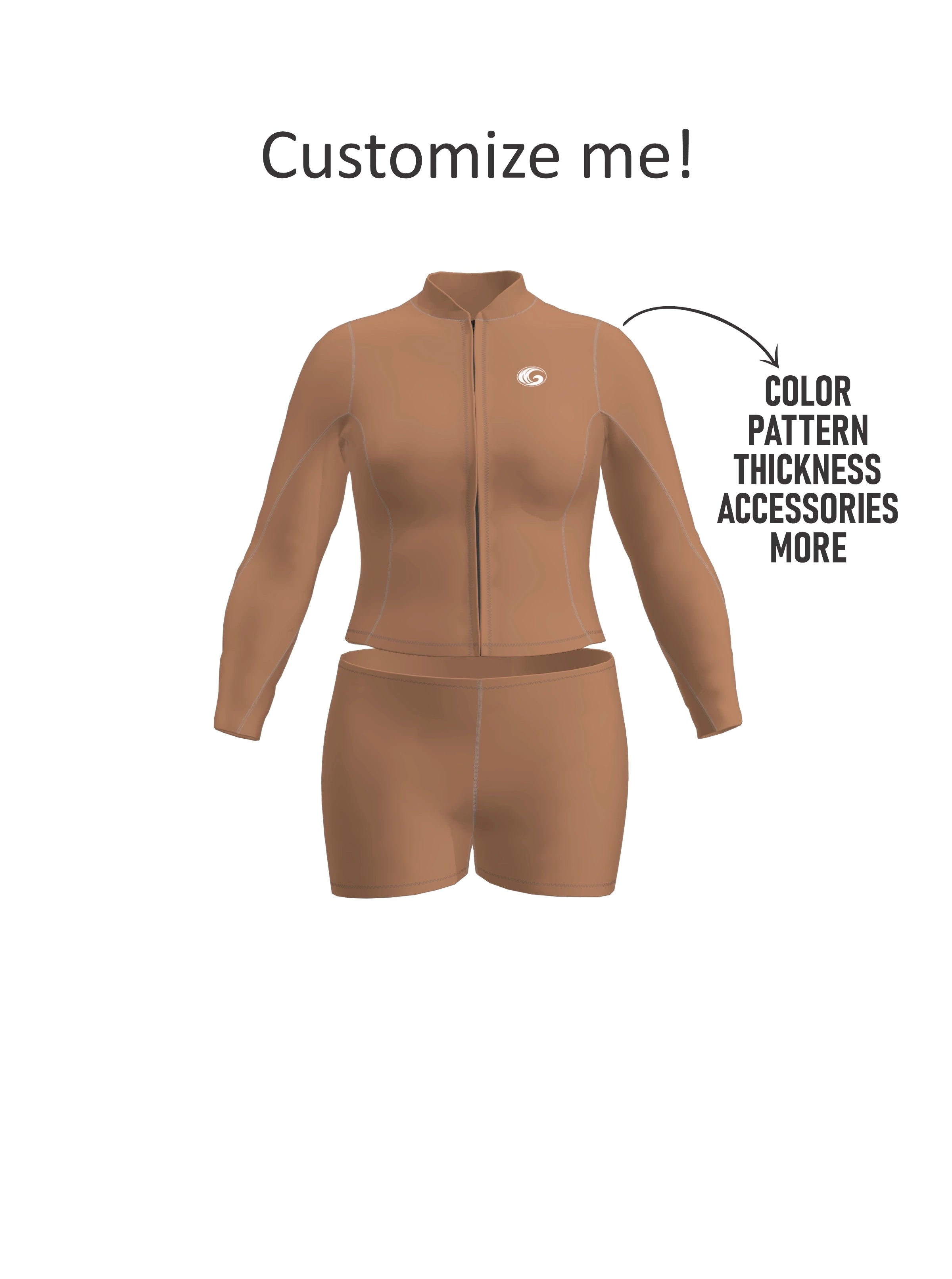 Women’s Neoprene Jacket & Shorts Surfing Wetsuit Set