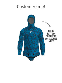 Men’s Freediving Wetsuit Top - Rock Moss