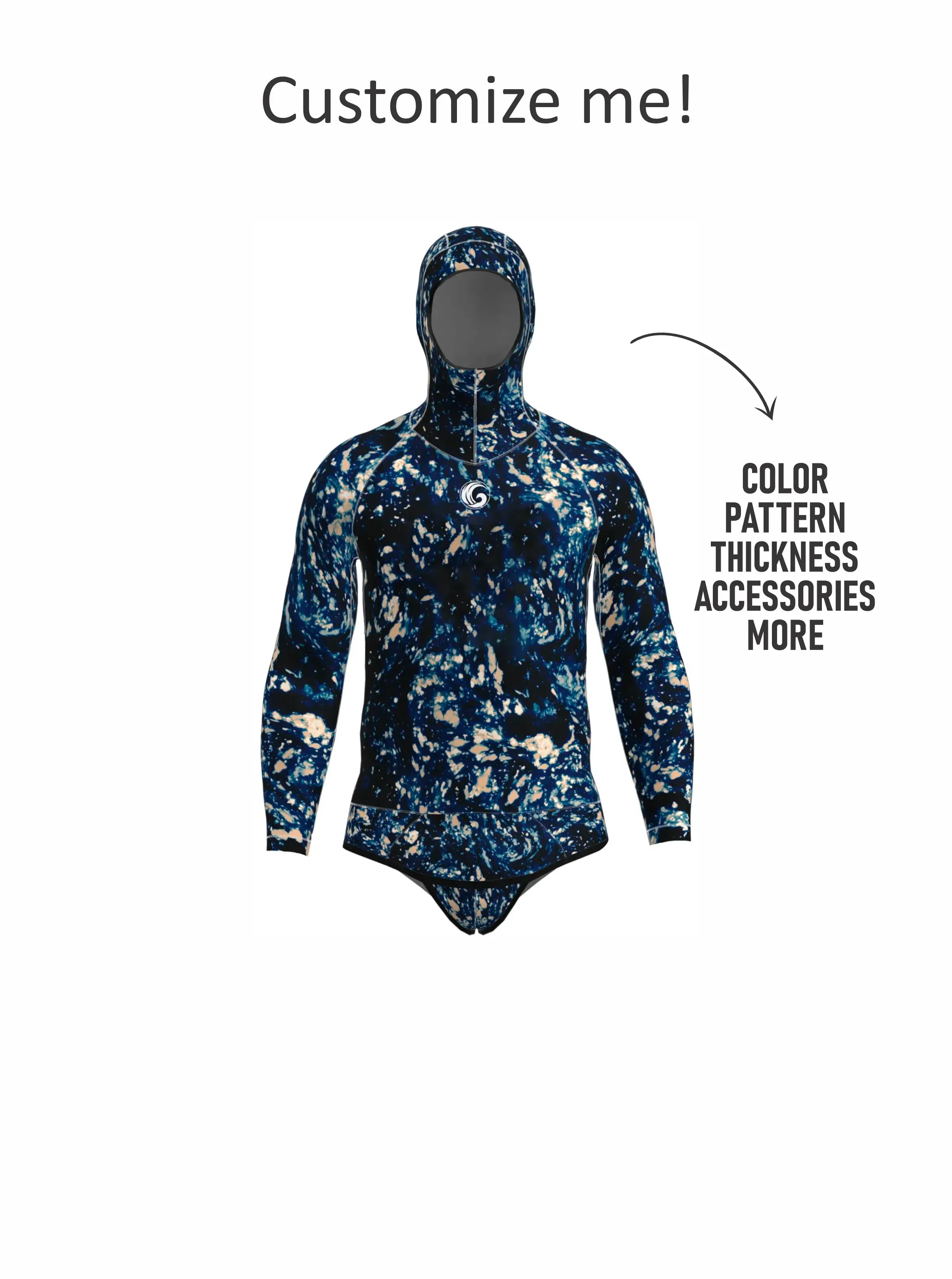 Men’s Freediving Wetsuit Top - Tide Wash