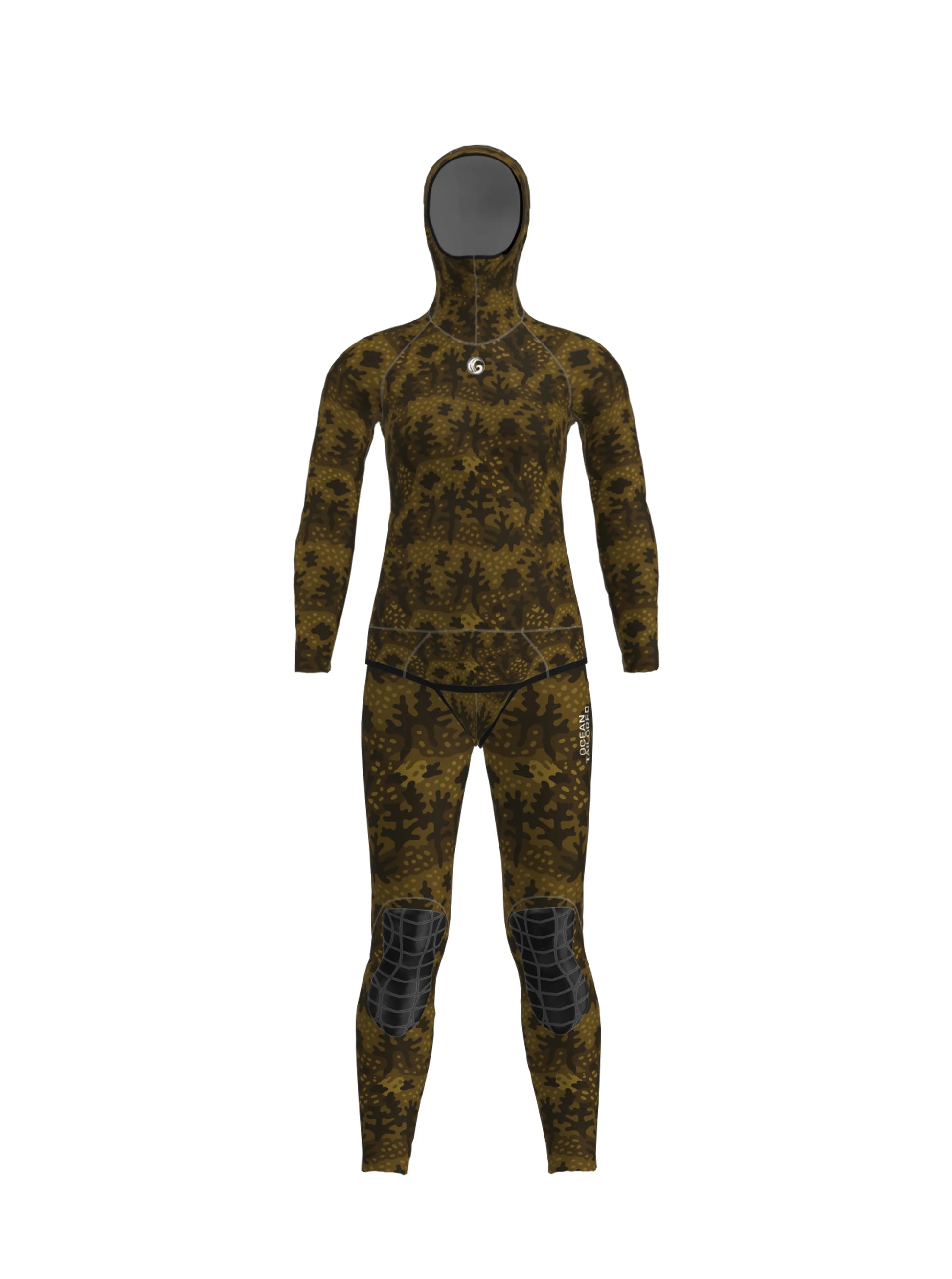 Women’s Two Piece Freediving Wetsuit  - Rock Moss
