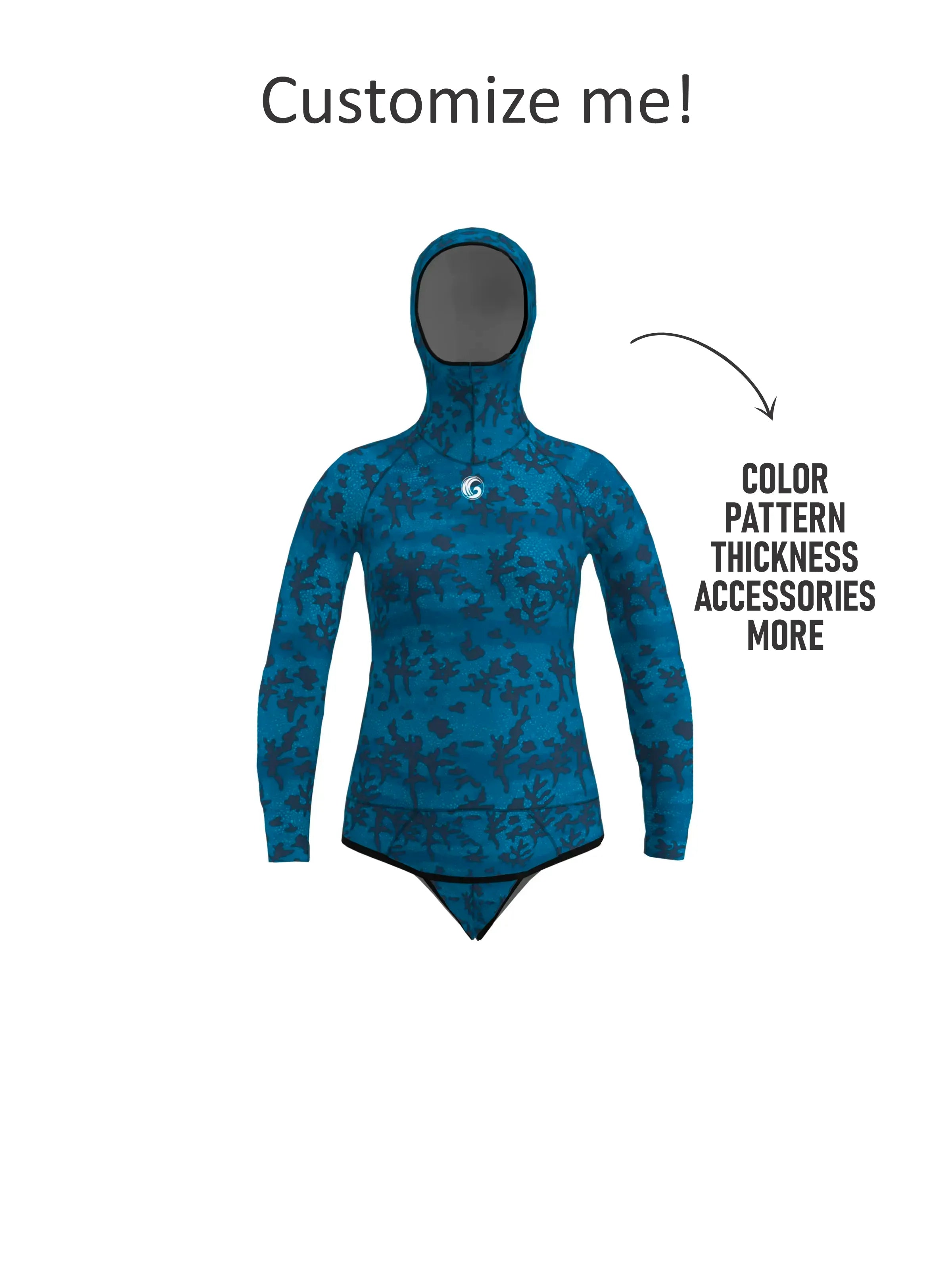 Women’s Freediving Wetsuit Top - Blue Reef