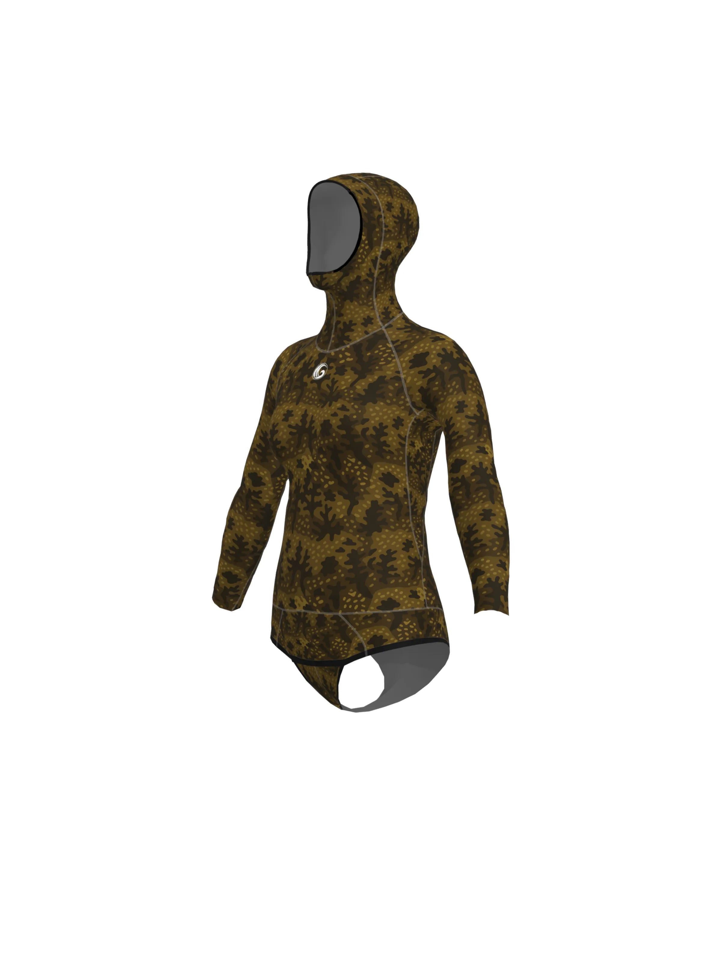 Women's Freediving Wetsuit Top  - Rock Moss