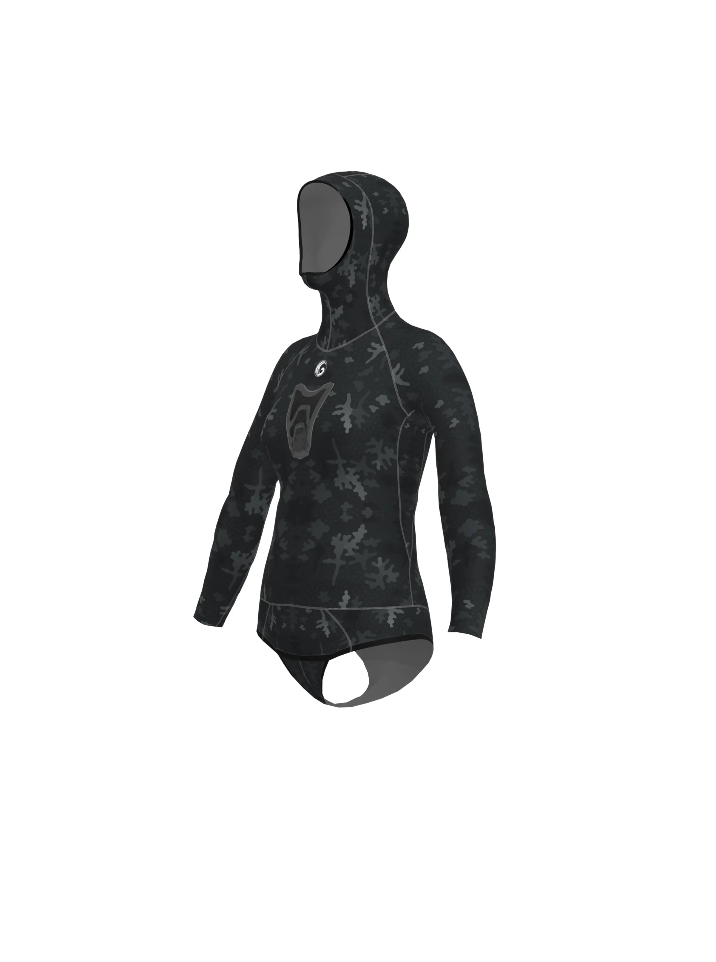 Women's Spearfishing Wetsuit Top- Rock Moss