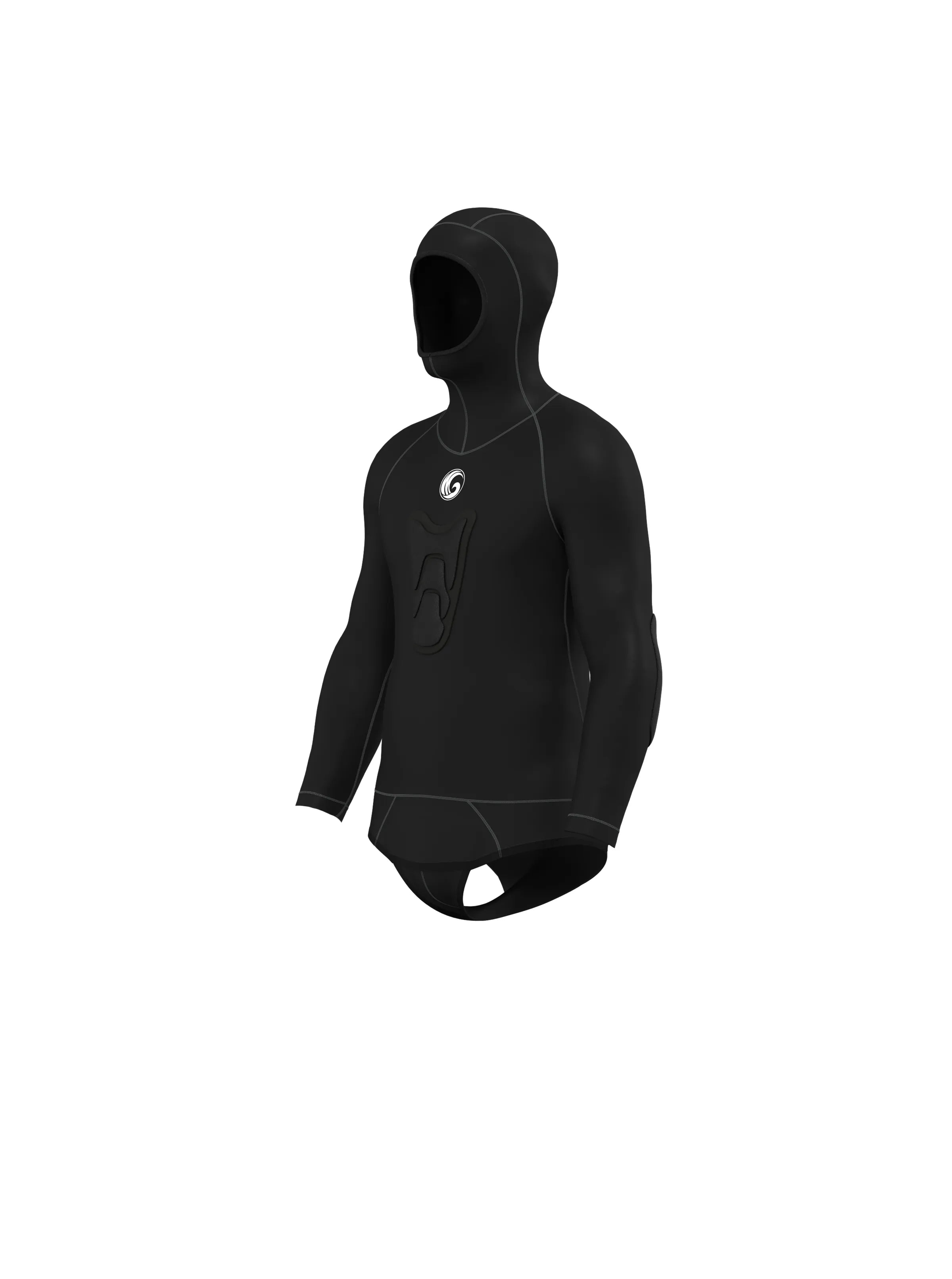 Men's Spearfishing Wetsuit Top - Black