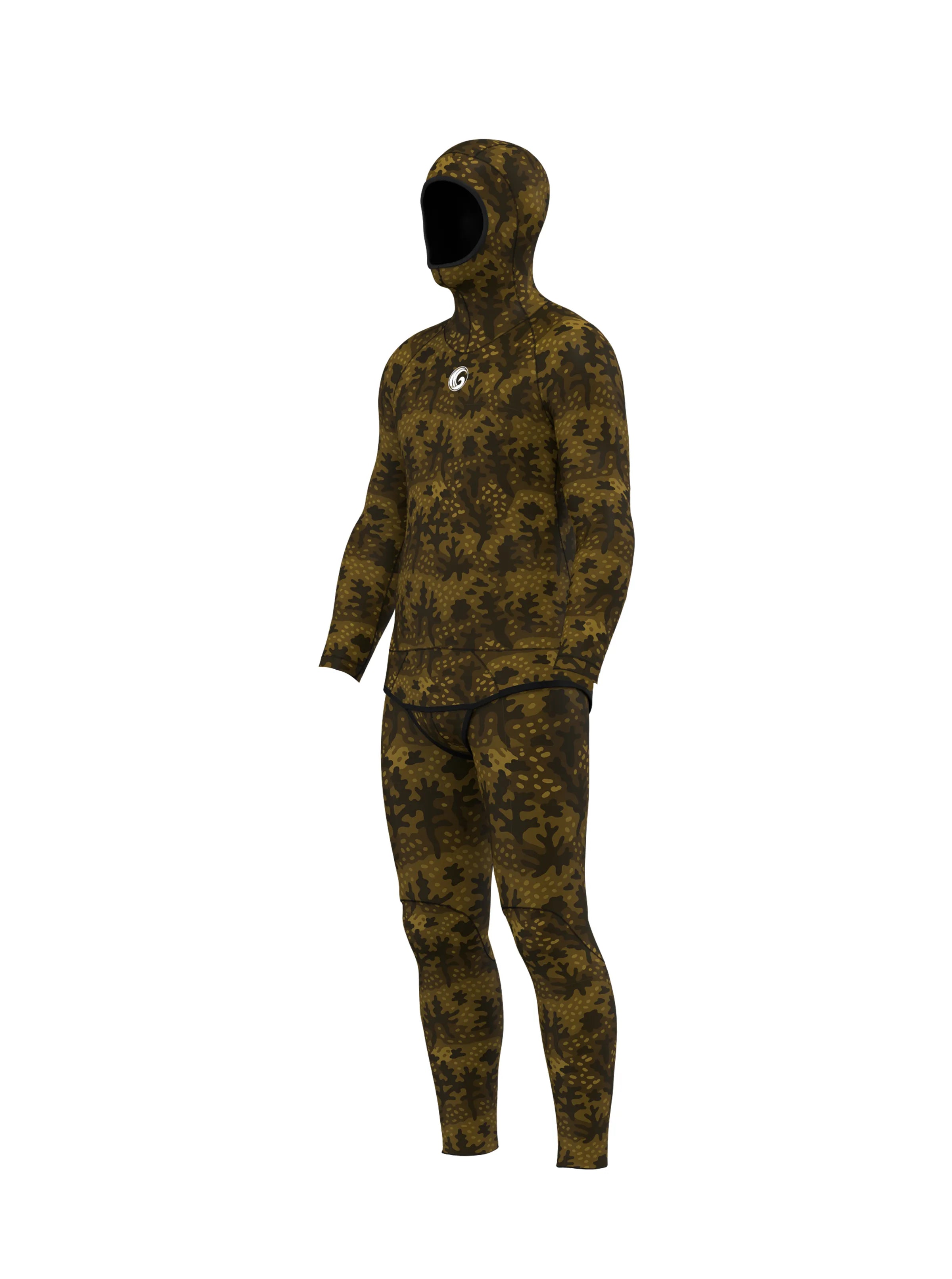 Men’s Two Piece Freediving Wetsuit   - Rock Moss