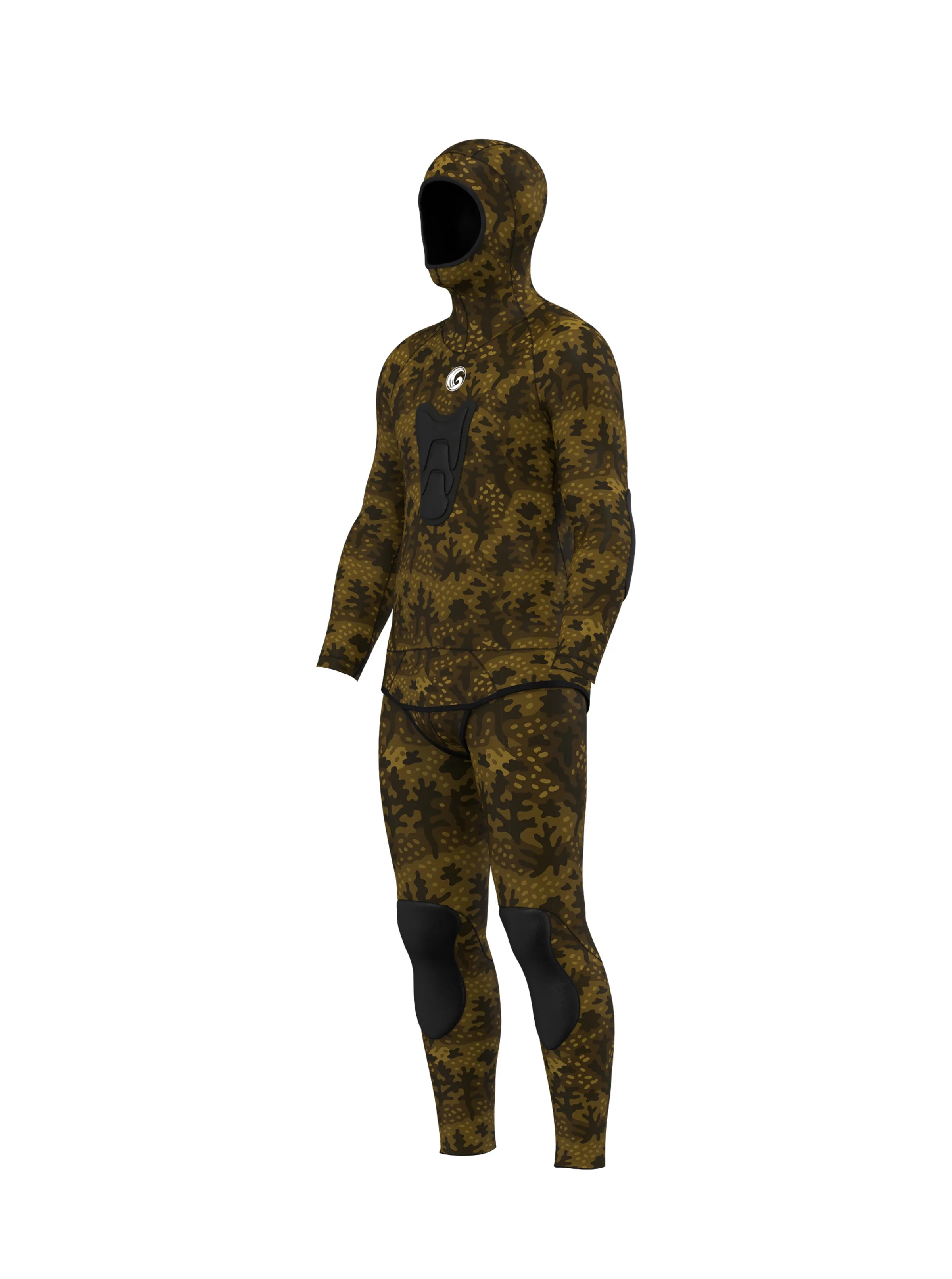 Men's Two Piece Spearfishing Wetsuit with Chest Loading Pad – Rock Moss