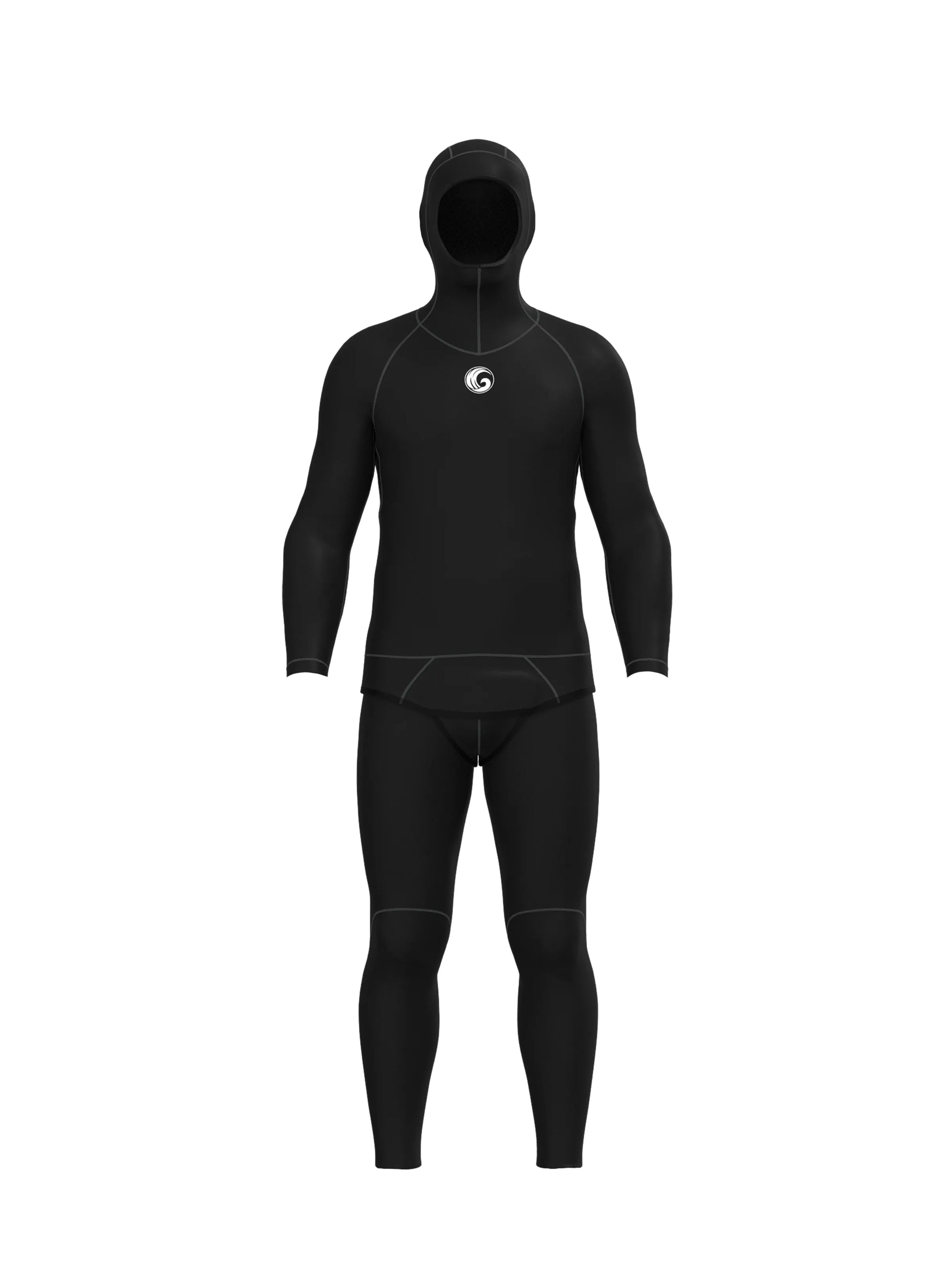 Men’s Two Piece Freediving Wetsuit  - Black