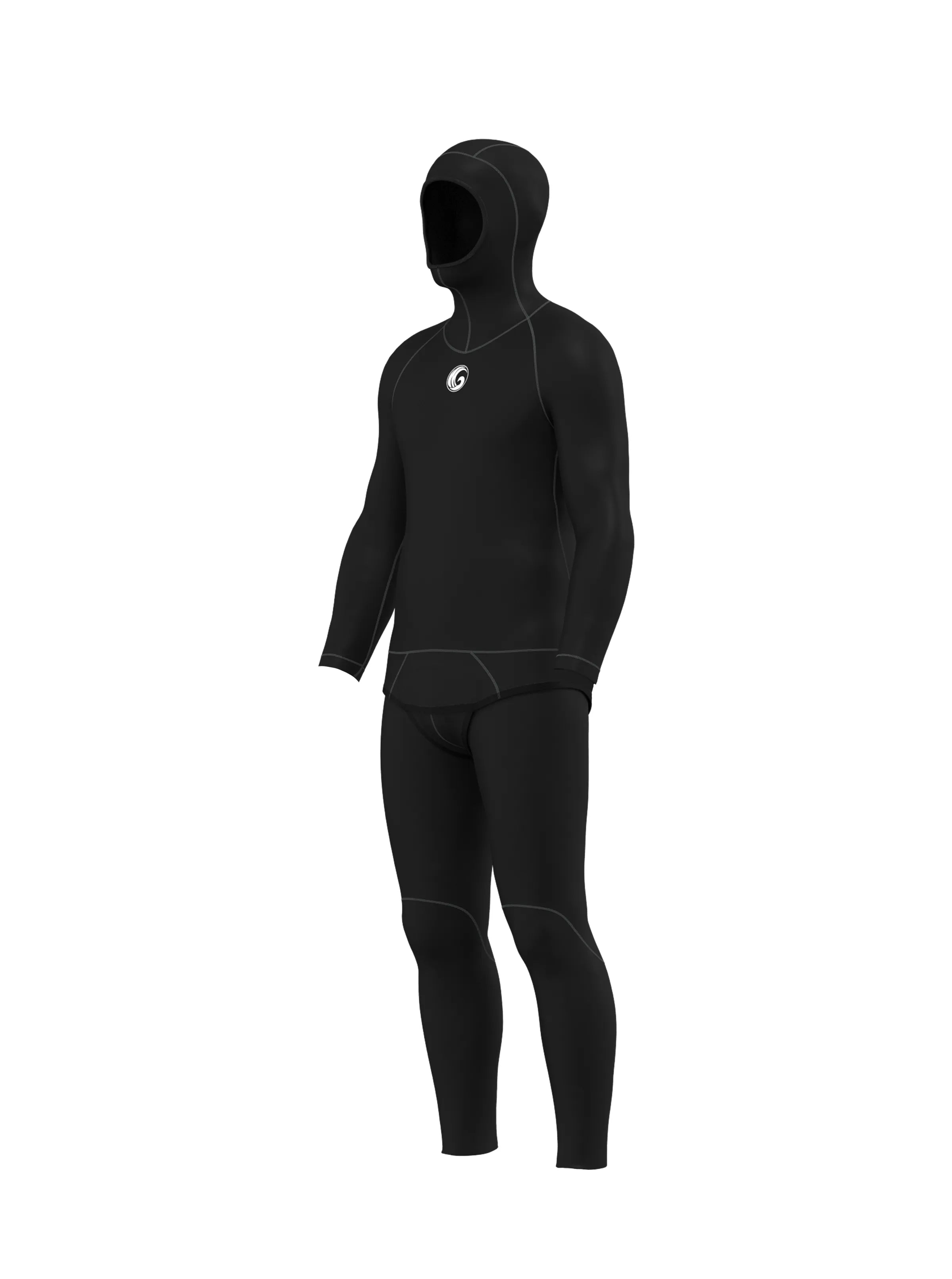 Men’s Two Piece Freediving Wetsuit  - Black