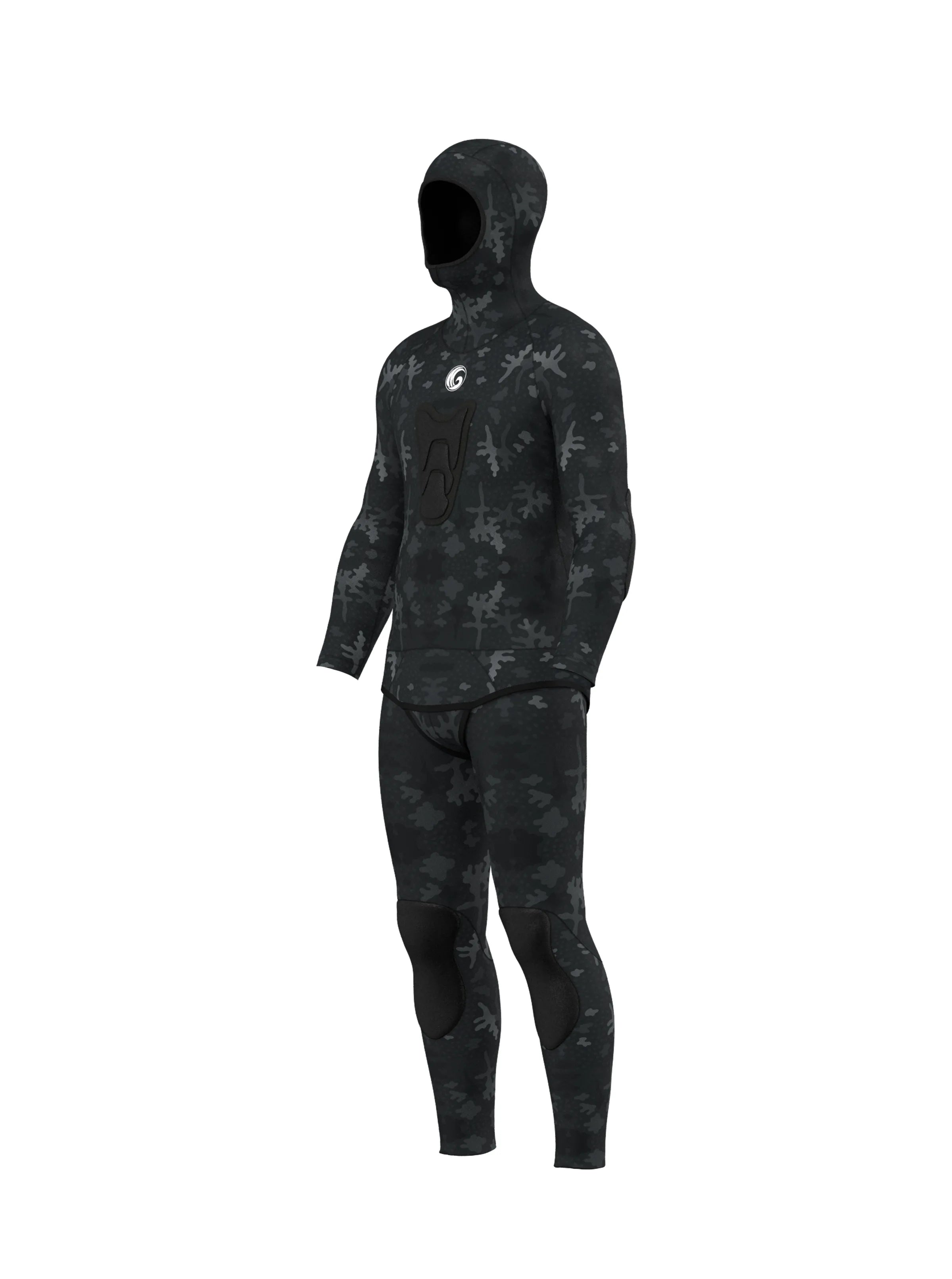 Men's Two Piece Spearfishing Wetsuit with Chest Loading Pad – Stealth