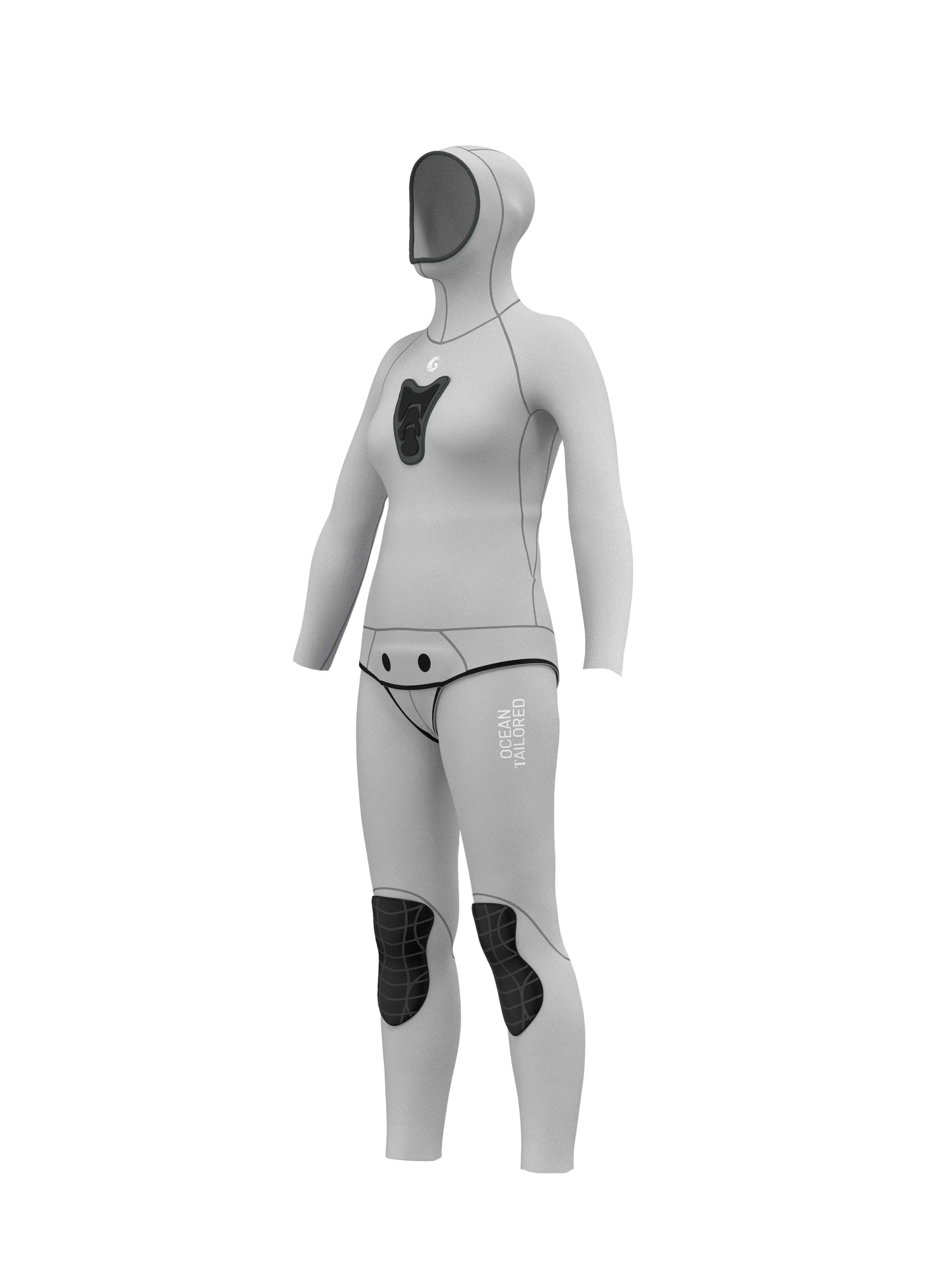 Women's Two Piece Spearfishing Wetsuit  Two-Piece with Chest Loading Pad - Solid Colors